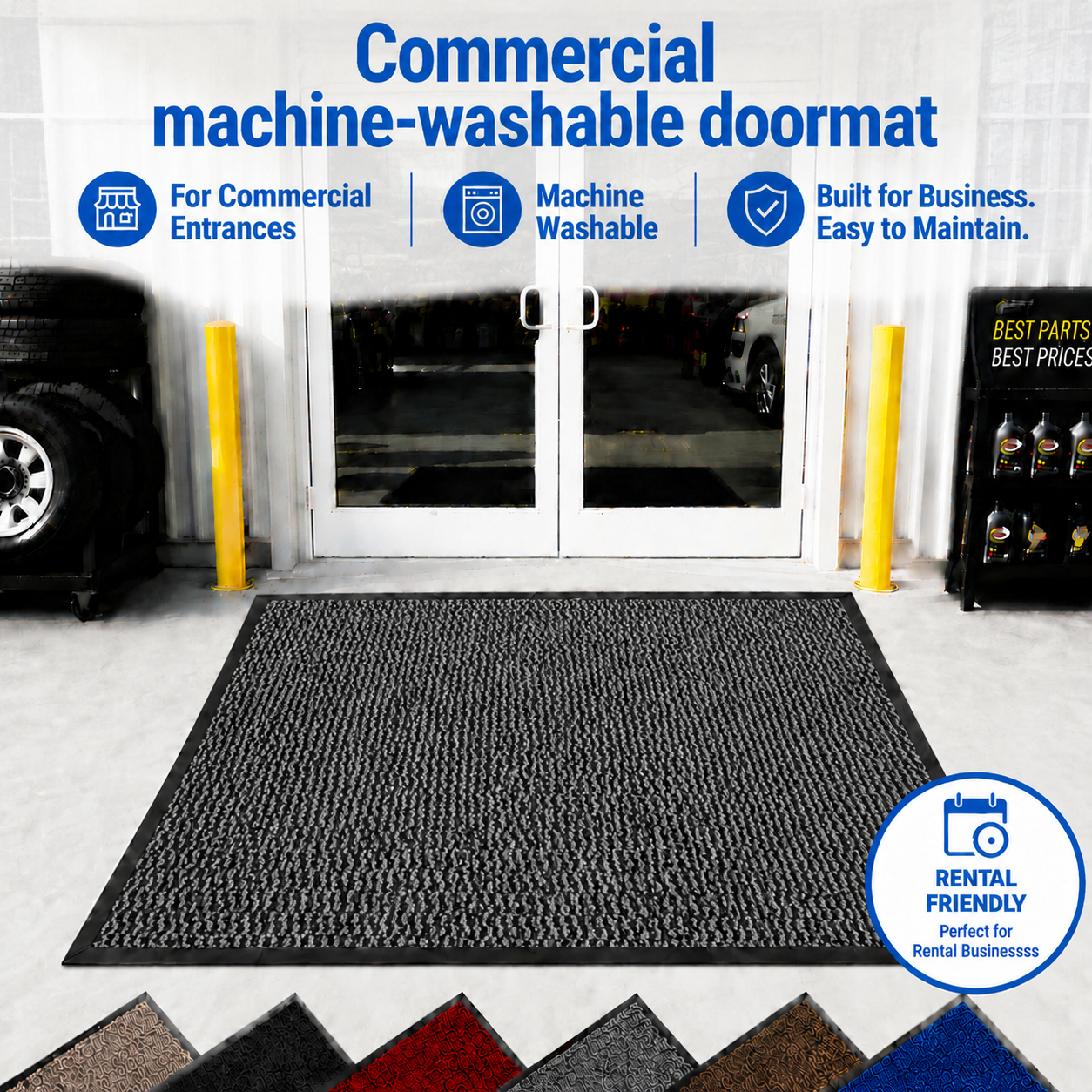 Commercial washable entrance mats in a range of colours