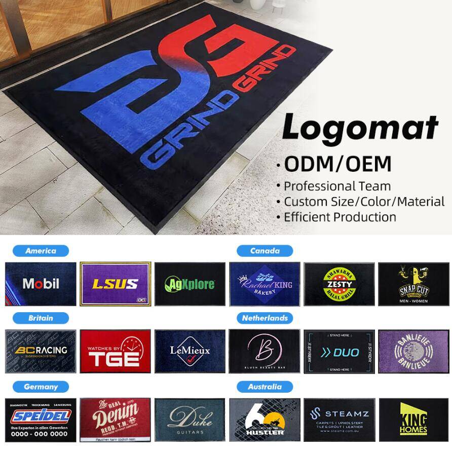 Custom logo mats and brand project examples